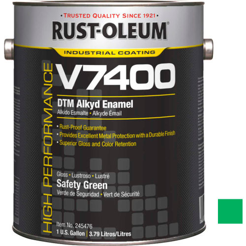 Rust-Oleum V7400 Series <340 VOC DTM Alkyd Enamel, Safety Green Gallon Can - 245476 - Pkg Qty 2