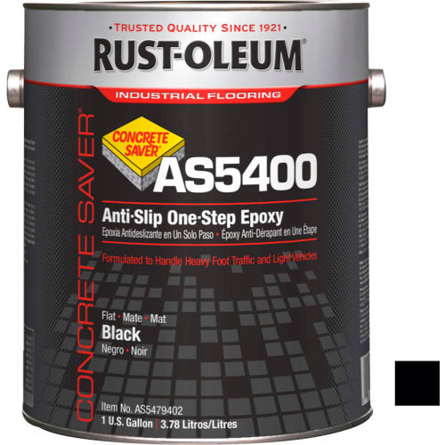 Rust-Oleum As5400 System <340 VOC Anti-Slip One-Step Epoxy Floor Coating, Black Gal Can - AS5479402 - Pkg Qty 2