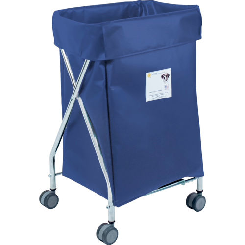 R&B Wire Products Narrow Collapsible Hamper, Steel, Navy Vinyl Bag