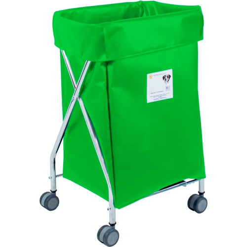 R&B Wire Products Wide Collapsible Hamper, Steel, Jelly Bean Green Vinyl Bag