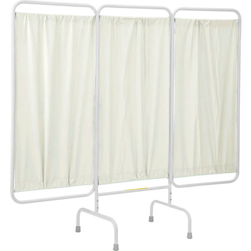 R&B Wire Antimicrobial 3 Panel Medical Privacy Screen, 81&quot;W x 69&quot;H, Cream Vinyl Panels