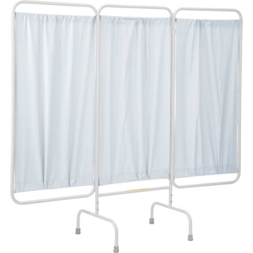 R&B Wire 3 Panel Medical Privacy Screen, 81&quot;W x 69&quot;H, White Vinyl Panels