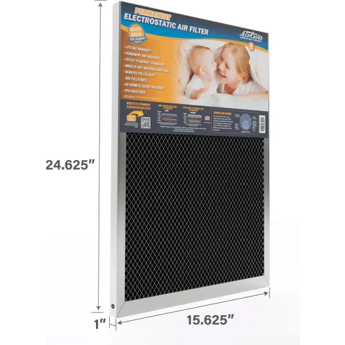Air-Care Permanent Washable Electrostatic Air Filter Flexible 16 x 20 x 1" MERV 8
