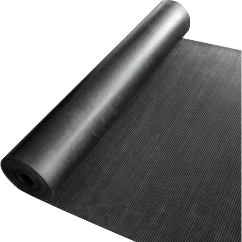 Ramp-Cleat Garage Flooring Roll in Black Rubber-Cal, Inc. Size: 0.12 H x 36 W x 180 D