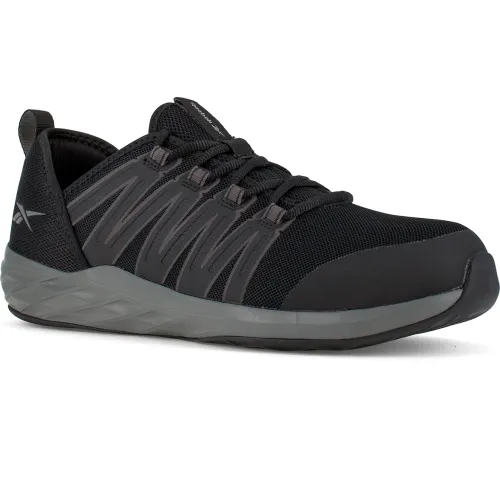 Reebok Athletic Work Shoe Knit Black Dark Gray 4M