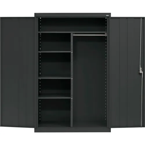 Sandusky® Elite AllWelded Combination Storage Solid Door, 46"W x 24"D x 72"H, Black