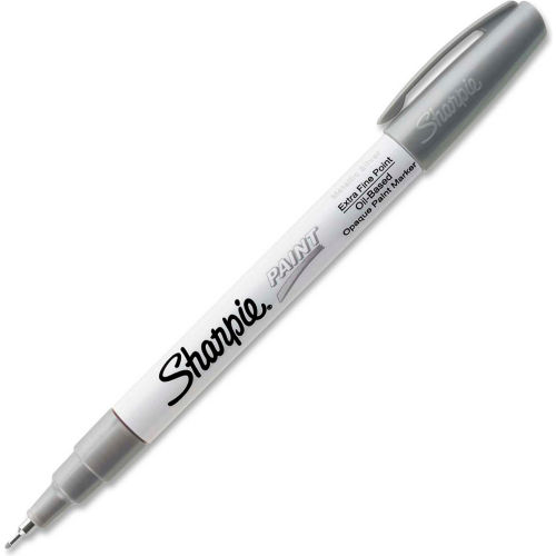 Sharpie® Paint Marker, Oil-Based, Extra Fine, Metallic Silver Ink, 1 Each