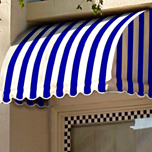 Awntech CS33-4BBW, Window/Entry Awning 4' 4-1/2"W x 3'D x 3' 8"H Bright Blue/White
