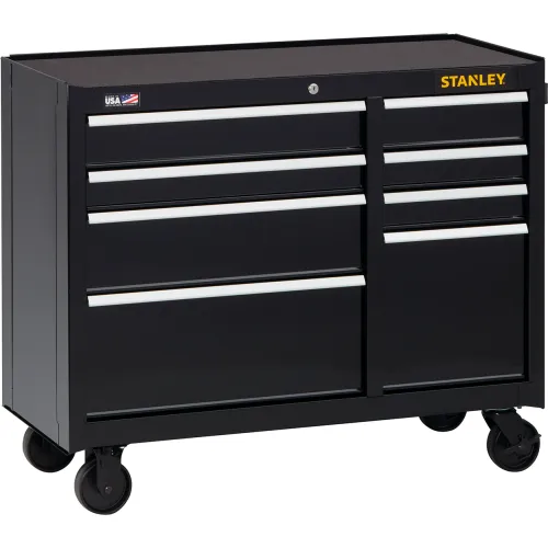 Stanley® 300 Series Rolling Tool Cabinet W/ 8 Drawers, 41"W x 18"D x 34"H, Black