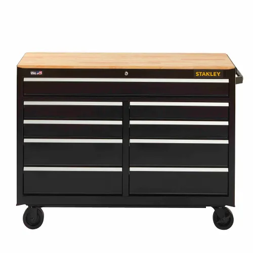 Stanley 300 Series Mobile Workbench W 9 Drawers 52 W Black