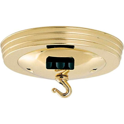Satco 90-041 Canopy Kit with Convenience Outlet - Brass Finish