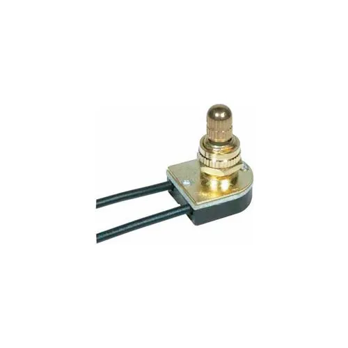 Satco 90-501 On-Off Metal Rotary Switch Brass Finish