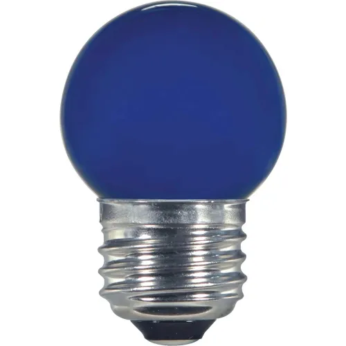 Satco S9162 1.2W LED S11 Night Light Bulb Medium Base Ceramic Blue