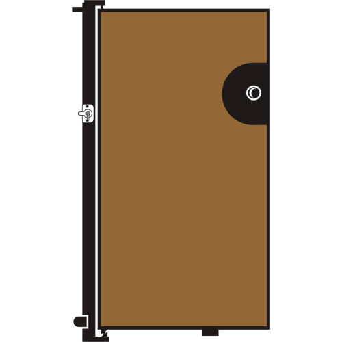 Screenflex 4'H Door - Mounted to End of Room Divider - Oatmeal