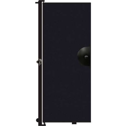 Screenflex 6'8"H Door Mounted to End of Room Divider Charcoal Black