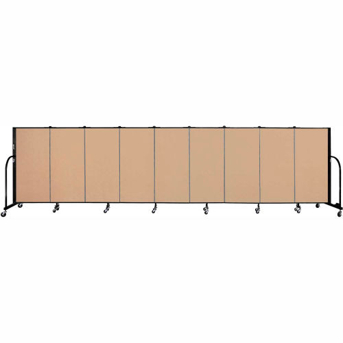 Screenflex 9 Panel Portable Room Divider, 4'H x 16'9"L, Fabric Color: Wheat