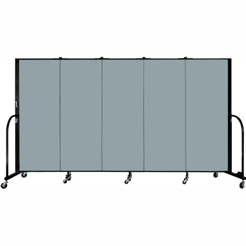 Screenflex 5 Panel Portable Room Divider, 5'H x 9'5"L, Fabric Color: Grey Stone