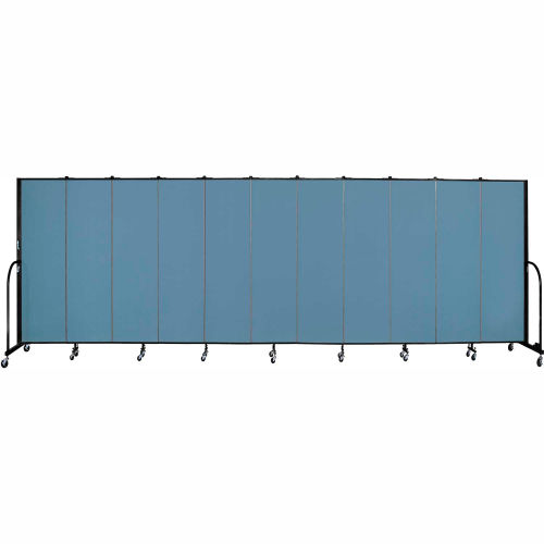 Screenflex 11 Panel Portable Room Divider, 6'8"H x 20'5"L, Fabric Color: Summer Blue