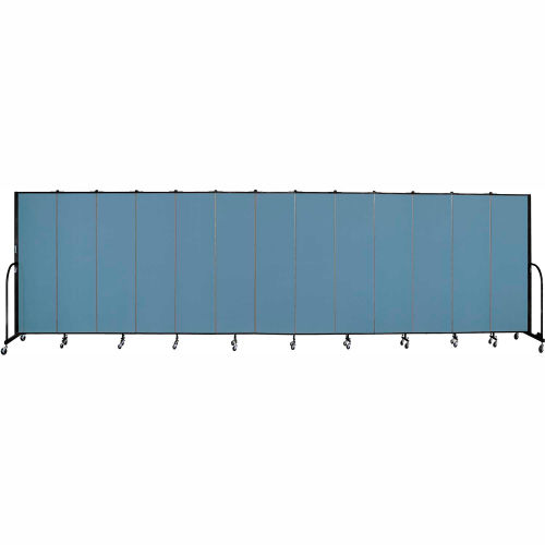 Screenflex 13 Panel Portable Room Divider, 6'8"H x 24'1"L, Fabric Color: Summer Blue