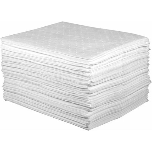 Oil Only Light Weight Sorbent Pads, 16 Gallon Capacity, 15" x 18", 100 Pads/Bag