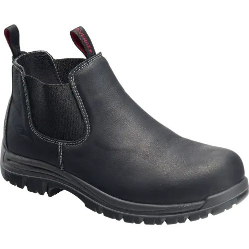 Avenger Men\'s Size 8.5M Black Leather Composite Toe Slip Resistant Work Boot Avenger Mens Black Leather Comp Toe Slip-On Work Shoes – The  main image 4