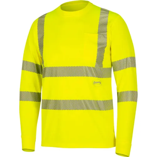 Pioneer® Hi-Vis Cooling Safety T-Shirt, Short Sleeve, ANSI Class 3, L,  Yellow