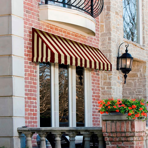Awntech CF43-3BT, Window/Entry Awning 3' 4-1/2"W x 3'D x 4' 8"H Burgundy/Tan