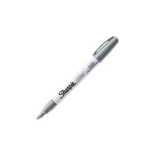 Sharpie&#174; Paint Marker, Oil-Based, Fine, Metallic Silver Ink - Pkg Qty 12