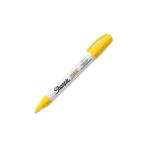 Sharpie&#174; Paint Marker, Oil-Based, Medium, Yellow Ink - Pkg Qty 12