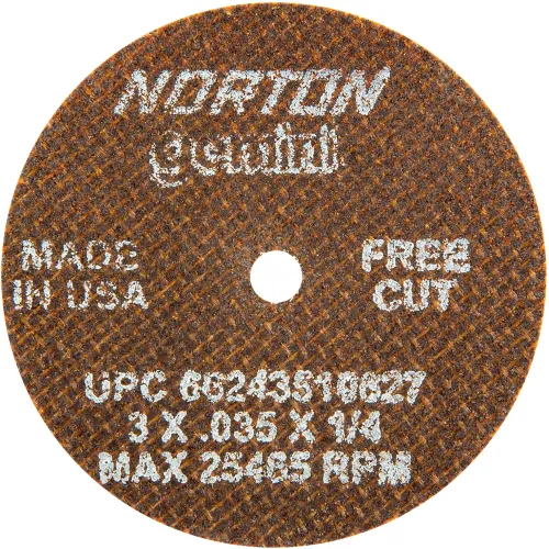 Norton 66243510627 Gemini Small Diameter CutOff Wheel 3" x .035" x 1/4