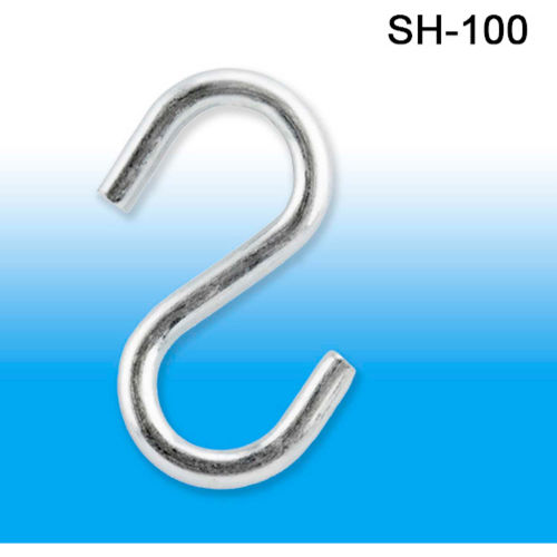 Metal "S" Hooks, 1"L X .080"Dia., Bright-Plated Steel