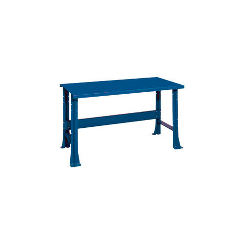Shureshop® Adjustable Height Stationary Bench - Painted Steel Top 60" x 29" - Monaco Blue