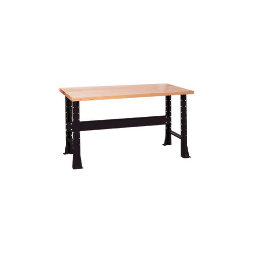 Shureshop&#174; Adjustable Height Stationary Bench - Maple Top 60&quot; x 30&quot; - Gloss Black