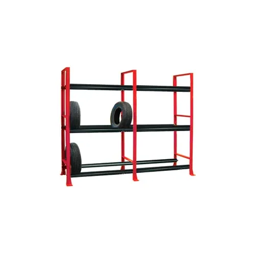 Tire Rack2 sect./3 tiers, stationary, 120"W x 255/8"D x 963/4"H