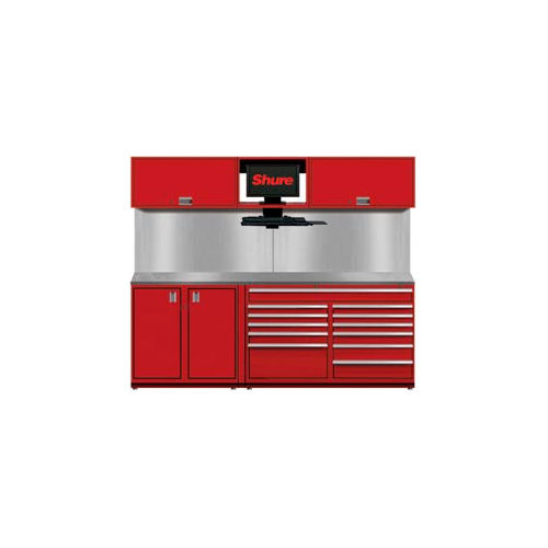 Shuretech Bench System, 2 Doors, 9 Drawers, 96"W x 29"D, Red