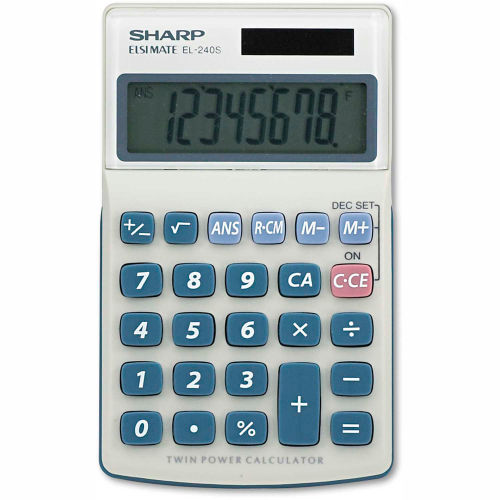 Sharp&#174; EL240SB Handheld Business Calculator, 8-Digit LCD