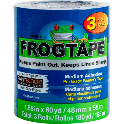FrogTape&#174; Painter's Tape, Pro Grade, Blue, 48mm x 55m, Pack of 3