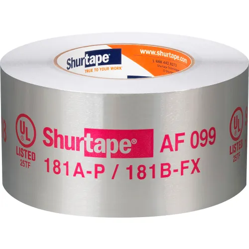Shurtape AF 099 UL 181AP/BFX Listed/Printed Aluminum Foil Tape
