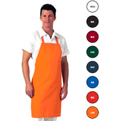 Bib Apron, 30x34, No Pocket, Twill, Hunter Green - Pkg Qty 12