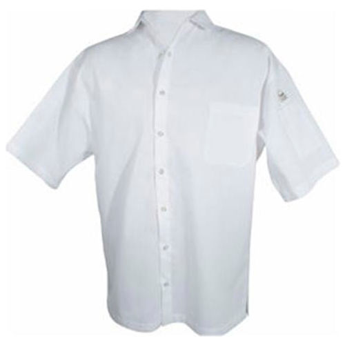 Cook Shirt, Medium, Breast Pocket, Short Sleeve, White