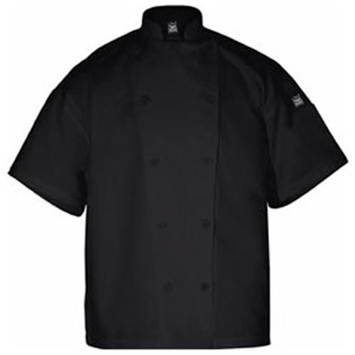 Knife & Steel&#174;Chef'S Jacket, 3X, Short Sleeve, Black