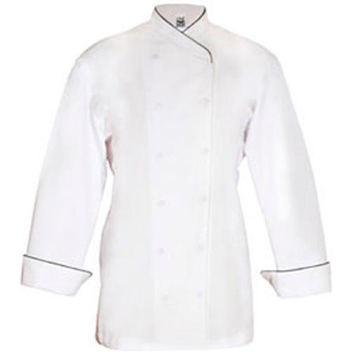 Ladies Corporate Chef'S Jacket, Medium, Black Piping