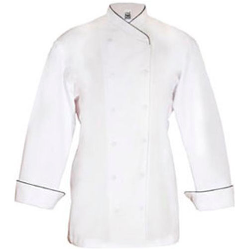Ladies Corporate Chef'S Jacket, X Large, Black Piping