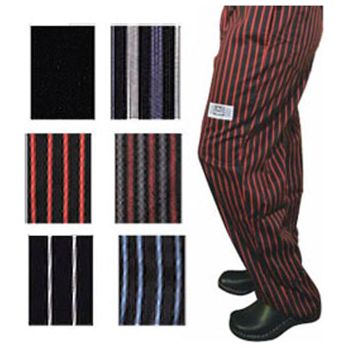 E Z Fit Chef'S Pants, X Large, Black/White Pin Stripe