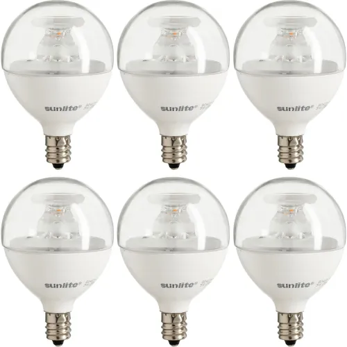 Sunlite® LED G16.5 Clear Globe Light Bulb, E12 Base, 7W, 500 Lumens ...