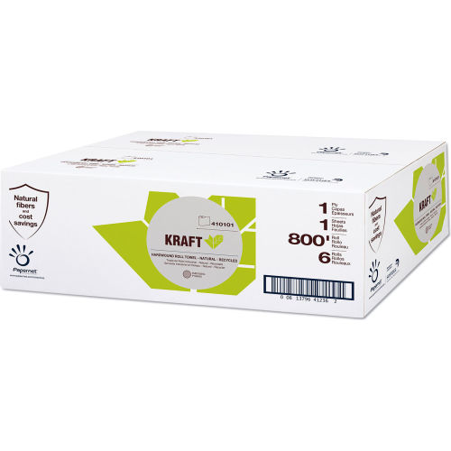 Papernet® Heavenly Soft Paper Towel, 7.8" x 800 ft, Brown, 6 Rolls/Case