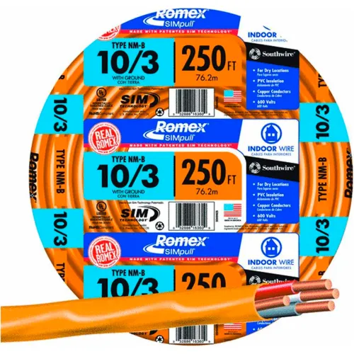 Southwire 63948455 Romex SIMpull ® Cable with Ground, Pink, 10/3