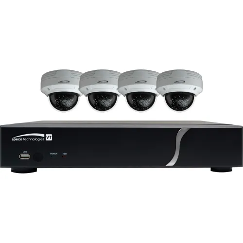 Speco ZIPT4D1 4-Channel HD-TVI DVR and 4 Dome Camera Kit, 1TB
