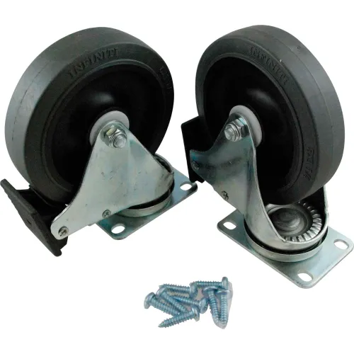 Rubbermaid® 5" Swivel Plate Caster Kit With Hardware, Gray FG9W71L1GRAY