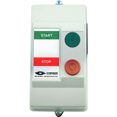 NEMA 4X Enclosed Motor Starter, 9A, 1PH, Remote Start Terminals, Start/Stop, 100-250V, 2.3-3.1A